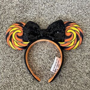 Disney Black and Orange Candy Halloween Minnie Ear Headband